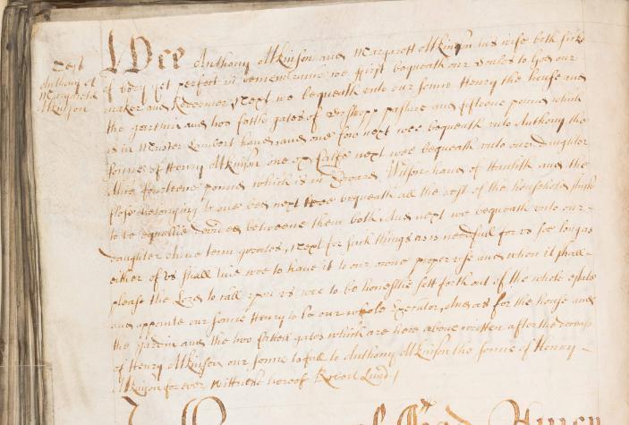 The joint will of Anthony and Margaret Atkinson, 1669